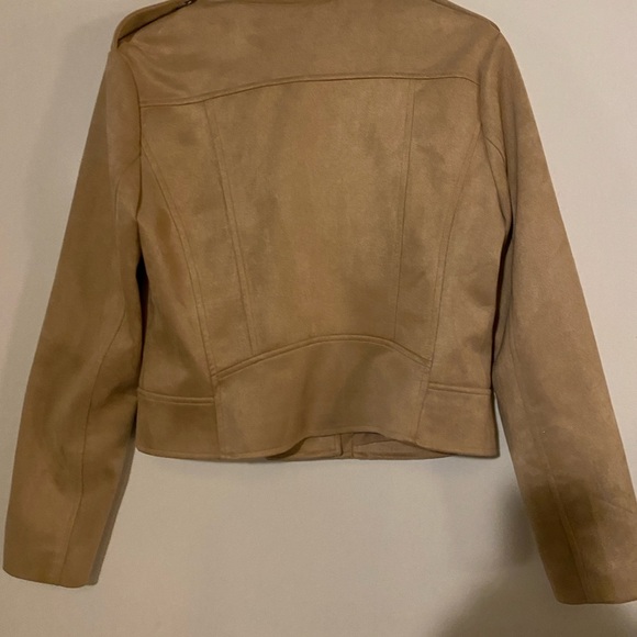 Faux suede moto biker jacket - Picture 5 of 6